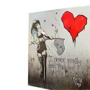 Pop Art Canvas – “I Never Really Was the Girl Next Door” – Betty Page